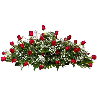 centro de rosas funerario