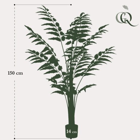 planta artificial Rumohra adiantiformis dimensiones