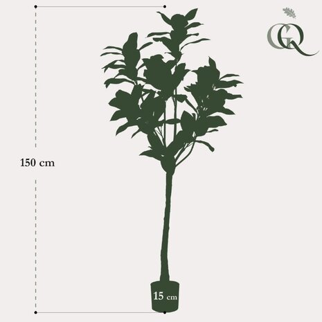 planta artificial Magnolia grandiflora dimensiones